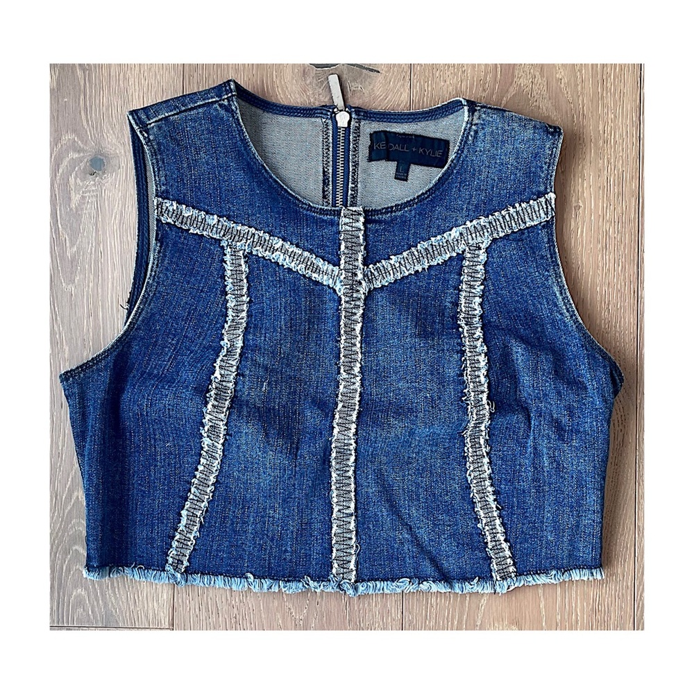 Kendall + Kylie | sleeveless denim crop top